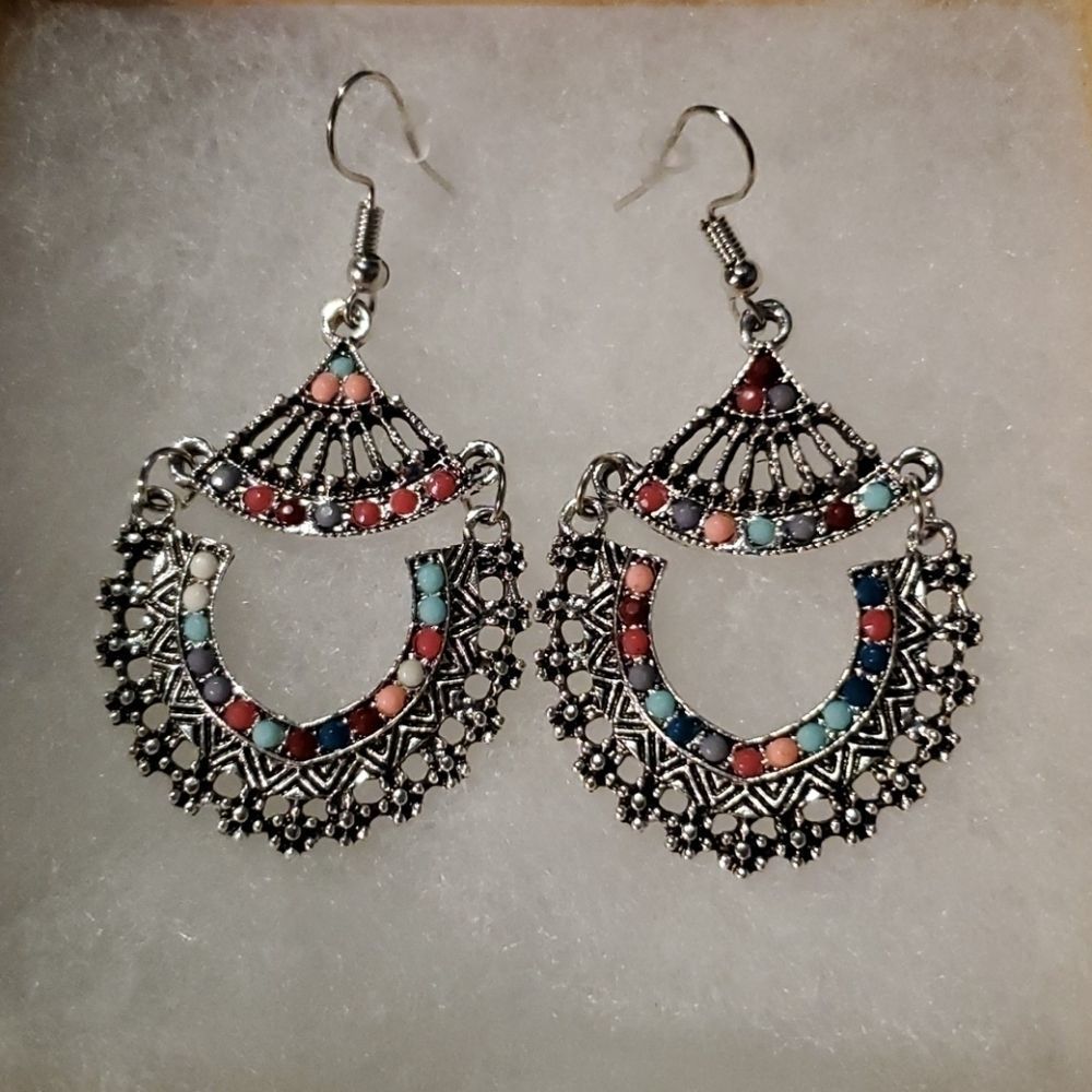NEW Multi-Colored Bohemian Style Dangle Earrings